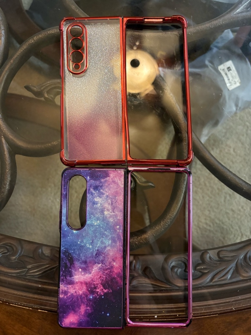 Red and Purple Galaxy Foldable Phone Case - Brand Unbranded